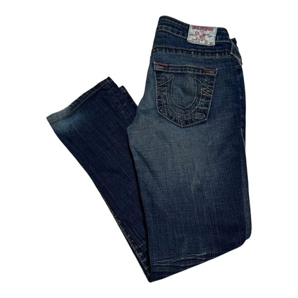 True Religion USA Made Stevie Dark Wash Jeans Women’s 27‎ (Fits 30x29) - Picture 1 of 12